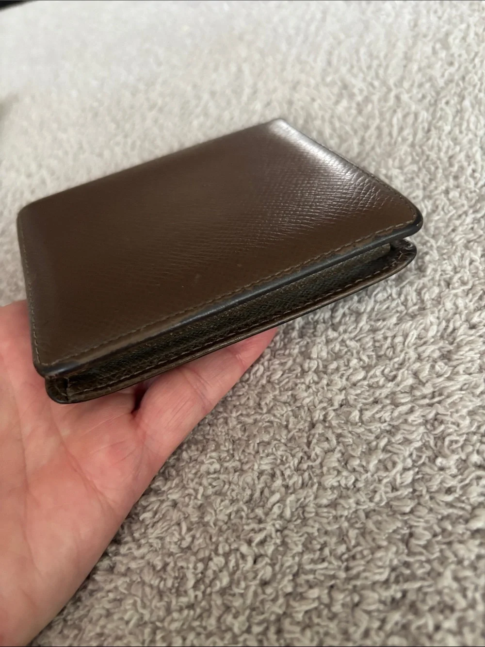 Vintage Louis Vuitton Taiga Leather Bifold Wallet Brown